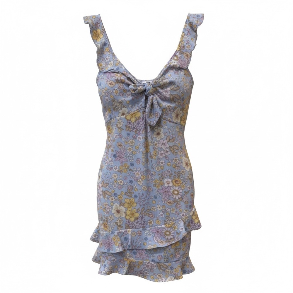 3rd + Malt blue floral dress, large